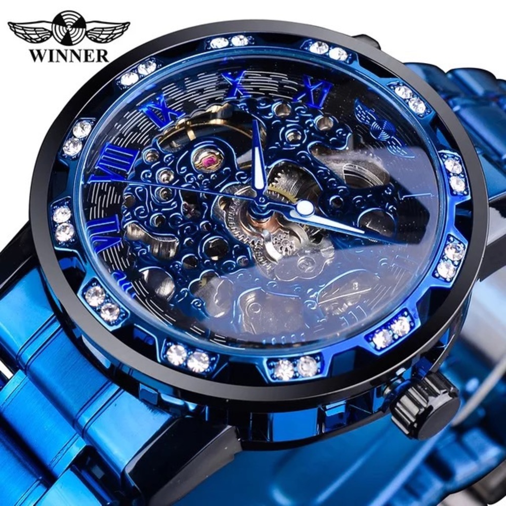Mechanical Skeleton Luxury Watch stainless steel